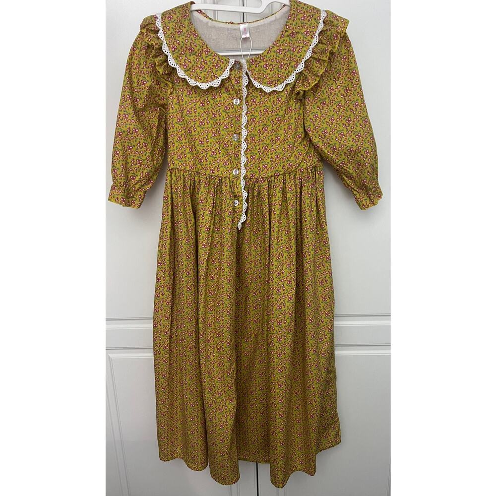 Relibeauty Girls Yellow Floral Prairie Dress Size 150 (US 12)  NWOT
